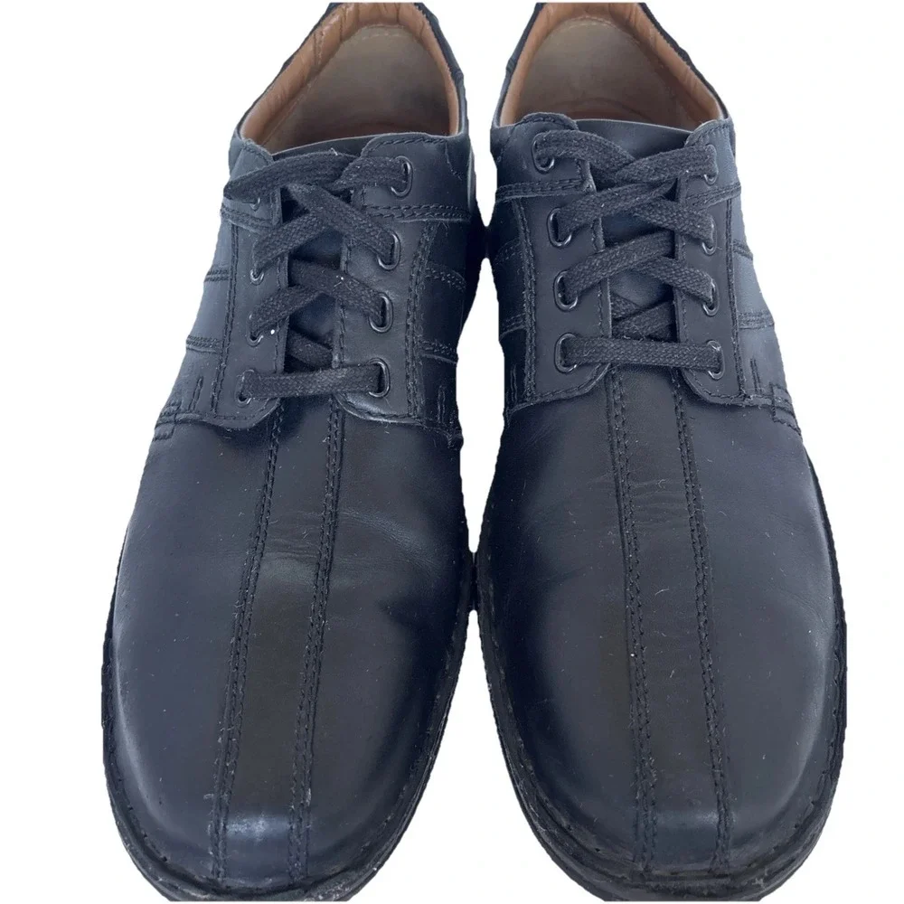 Clarks Touareg Vibe Mens 11.5 US/45 EU Oxford Shoe Black‎ Leather Casual Office
